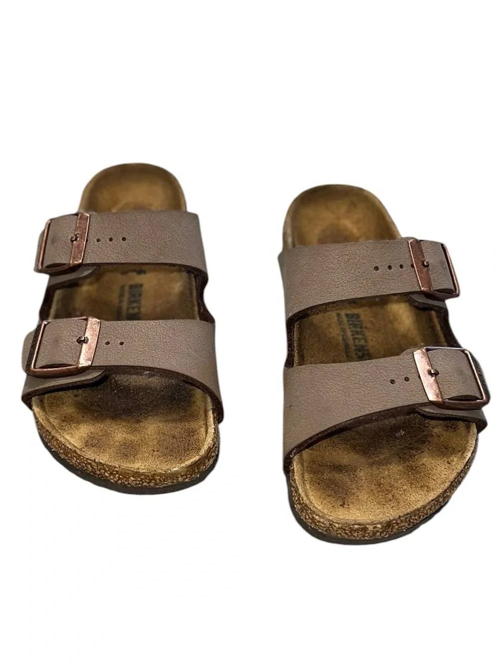 Birkenstock Arizona Kids Sandals Taupe BirkoFlor Copper Buckles EU 30 US 12/12.5